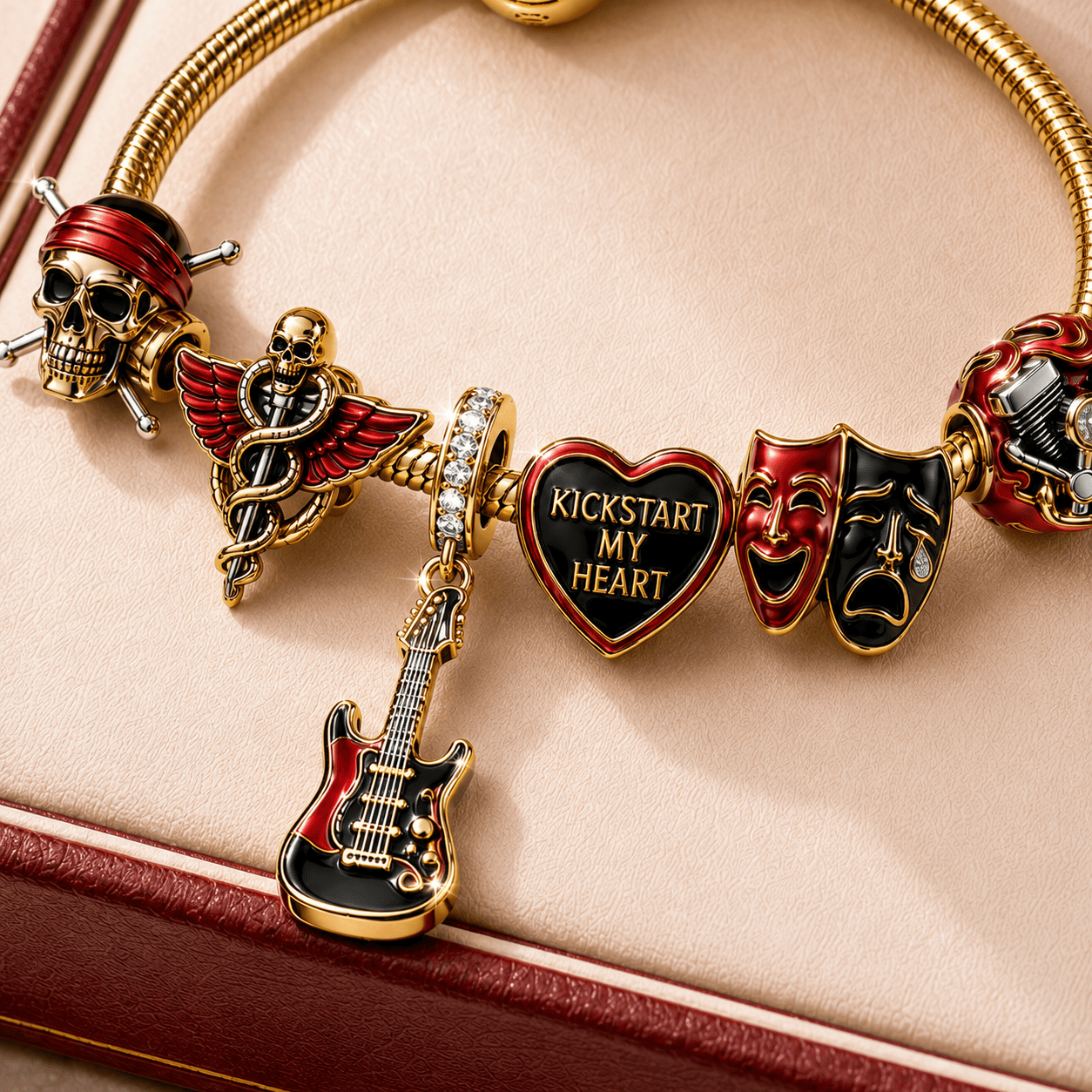MTLC Gold Charm Bracelet Set TMH